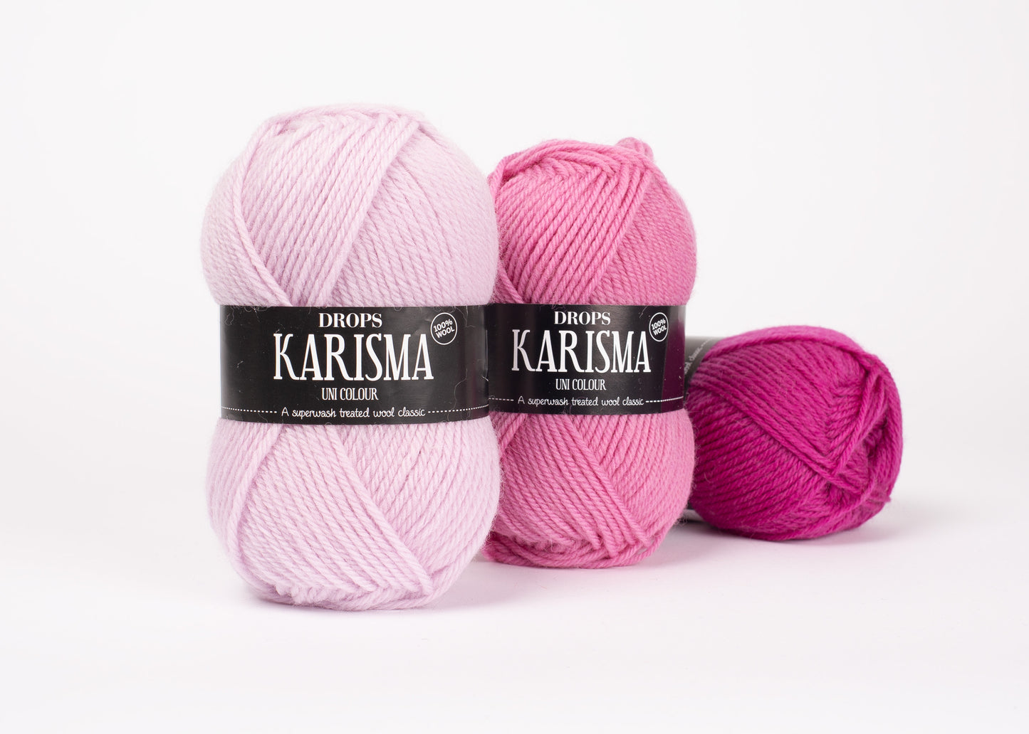 Image of DROPS Karisma yarn, a superwash-treated classic wool yarn. The yarn's smooth texture and rich colour make it perfect for a variety of knitting and crochet projects. Ideal for creating garments and accessories, this wool offers durability, softness, and easy care, making it a go-to choice for crafters